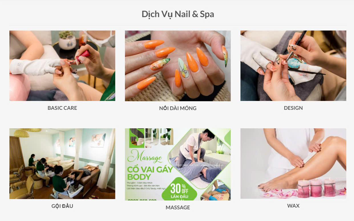 Các dịch vụ tại Honey Nail & Spa