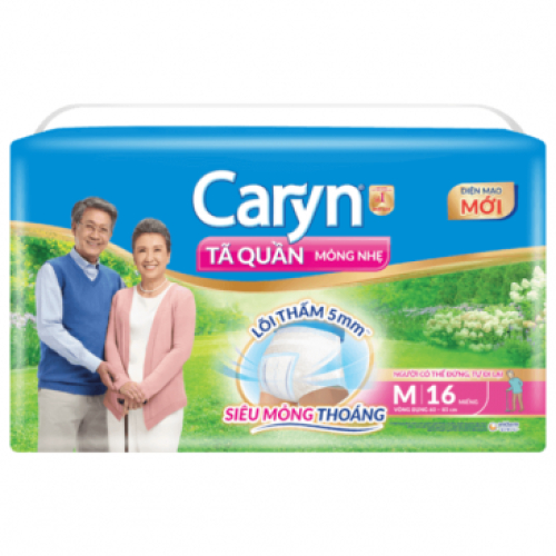 Tã Quần Người Lớn Mỏng Nhẹ Caryn Size M 16 Miếng 60 - 85cm